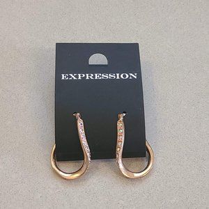 Rose Gold Dangling Sparkle Earrings